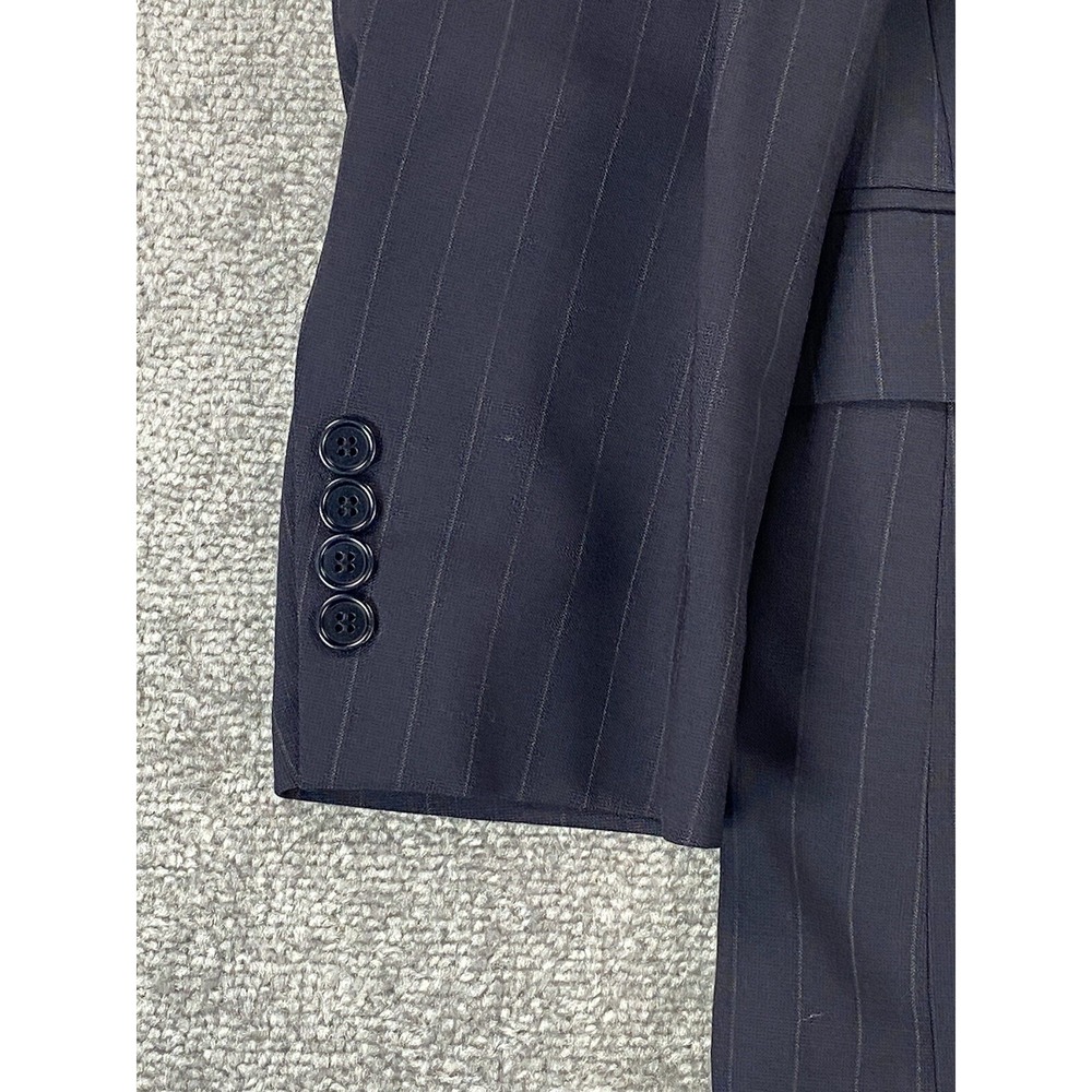 Brooks Brothers Suit Jacket 41 R Navy Wool Striped 346 Stretch Luxury Designer - Picture 2 of 16